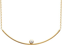 Load image into Gallery viewer, Mystigrey LIberty 18K Gold Plated Horizontal Necklace for Women with Cubic Zirconia
