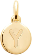 Load image into Gallery viewer, 18K Yellow Gold Plated A-Z Initial Letter Necklace for Women - 1 Inch Solid Pendant with Engraved Capital Letter