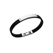 Load image into Gallery viewer, Mystigrey Livio Stainless Steel Single Wrap Black Leather Bracelet for Men