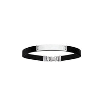 Load image into Gallery viewer, Mystigrey Livio Stainless Steel Single Wrap Black Leather Bracelet for Men