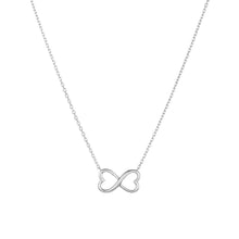 Load image into Gallery viewer, Mystigrey Infinity Hearts .925 Sterling Silver Plated Rhodium Necklace