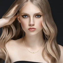 Load image into Gallery viewer, Mystigrey LIberty 18K Gold Plated Horizontal Necklace for Women with Cubic Zirconia