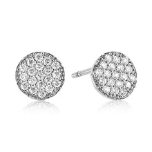 Load image into Gallery viewer, Mystigrey Amie .925 Sterling Silver Plated Rhodium and 18K Gold Plated Earrings for Women with Cubic Zirconia or Turquoise