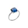 Load image into Gallery viewer, Mystigrey Alizee Marina .925 Sterling Silver Plated Rhodium Blue Ring with Cubic Zirconia