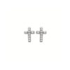 Load image into Gallery viewer, Mystigrey Cross .925 Sterling Silver Plated Rhodium Stud Earrings Cubic Zirconia