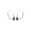 Load image into Gallery viewer, Mystigrey Alizee Marina .925 Sterling Silver Plated Rhodium Leverback Dangle Earrings for Women with Cubic Zirconia and Blue