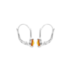 Load image into Gallery viewer, Mystigrey Alizee Maya .925 Sterling Silver Plated Rhodium Leverback Dangle Earrings for Women with Cubic Zirconia and Yellow