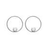 Load image into Gallery viewer, Mystigrey Hannah .925 Sterling Silver Plated Rhodium Hoop Earrings for Women with Cubic Zirconia