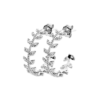 Load image into Gallery viewer, Mystigrey Eden .925 Sterling Silver Plated Rhodium and 18k Gold Plated Hoop Earrings for Women with Cubic Zirconia