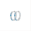 Load image into Gallery viewer, Mystigrey Oceana .925 Sterling Silver Plated Rhodium and 18k Gold Plated Hoop Earrings for Women Blue