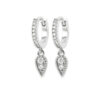 Load image into Gallery viewer, Mystigrey Amelia .925 Sterling Silver Plated Rhodium Hoop Earrings Cubic Zirconia