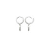 Load image into Gallery viewer, Mystigrey Amelia .925 Sterling Silver Plated Rhodium Hoop Earrings Cubic Zirconia