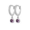 Load image into Gallery viewer, Mystigrey Dana .925 Sterling Silver Plated Rhodium Hoops Earrings Blue Agate