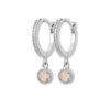 Load image into Gallery viewer, Mystigrey Dana .925 Sterling Silver Plated Rhodium Hoops Earrings Blue Agate