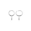 Load image into Gallery viewer, Mystigrey Amelia .925 Sterling Silver Plated Rhodium Huggie Hoop Earrings Cubic Zirconia