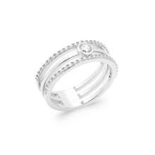 Load image into Gallery viewer, Hannah .925 Sterling Silver Plated Rhodium Ring Cubic Zirconia