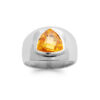 Load image into Gallery viewer, Mona .925 Sterling Silver Plated Rhodium Ring Turquoise and Yellow Cubic Zirconia