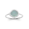 Load image into Gallery viewer, Claudia .925 Sterling Silver Plated Rhodium and18K Gold Plated Ring Cubic Zirconia Blue Agate