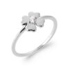 Load image into Gallery viewer, Clover .925 Sterling Silver Plated Rhodium and18K Gold Plated Ring Cubic Zirconia