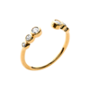 Load image into Gallery viewer, Mystigrey Elizabeth 18K Gold Plated and .925 Sterling Silver Plated Open Ring with Cubic Zirconia