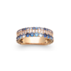 Load image into Gallery viewer, Mystigrey Oceana 18K Gold Plated Dual Band Ring Pink and Blue