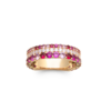 Load image into Gallery viewer, Mystigrey Oceana 18K Gold Plated Dual Band Ring Pink and Blue