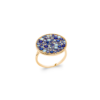 Load image into Gallery viewer, Mystigrey Calysta 18K Gold Plated Ring with Cubic Zirconia Blue