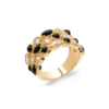 Load image into Gallery viewer, Mystigrey Jasmin 18K Gold Plated Triple Band Ring Pastel , Black & White