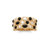 Load image into Gallery viewer, Mystigrey Jasmin 18K Gold Plated Triple Band Ring Pastel , Black & White