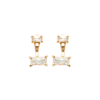 Load image into Gallery viewer, Mystigrey Jessica 18K Gold Plated Square Jacket Earrings for Women with Cubic Zirconia