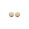 Load image into Gallery viewer, Mystigrey Amanda 18K Gold Plated and .925 Sterling Silver Plated Rhodium Stud Earrings for Women with Cubic Zirconia