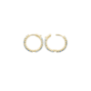 Load image into Gallery viewer, Mystigrey Oceana .925 Sterling Silver Plated Rhodium and 18k Gold Plated Hoop Earrings for Women Blue