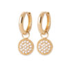 Load image into Gallery viewer, Mystigrey Amie 18K Gold Plated Dangle Hoops Earrings Cubic Zirconia