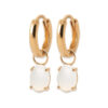 Load image into Gallery viewer, Mystigrey Anastasia 18K Gold Plated Huggie Hoop Earrings White Moonstone