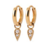 Load image into Gallery viewer, Mystigrey Amelia .925 Sterling Silver Plated Rhodium Huggie Hoop Earrings Cubic Zirconia
