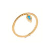 Load image into Gallery viewer, Mystigrey Amelia 18K Gold Plated and .925 Sterling Silver Plated Rhodium Ring Dangle Cubic Zirconia