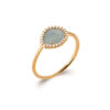 Load image into Gallery viewer, Claudia .925 Sterling Silver Plated Rhodium and18K Gold Plated Ring Cubic Zirconia Blue Agate