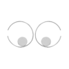 Load image into Gallery viewer, Mystigrey Lucy .925 Sterling Silver Plated Rhodium Earrings for Women - Large Hoop and Dot