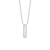 Load image into Gallery viewer, Mystigrey Jessica .925 Sterling Silver Plated Rhodium Long Bar Necklace for Women with Cubic Zirconia