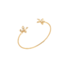 Load image into Gallery viewer, Mystigrey Leilani 18K Gold Plated Flower Bangle for Women with Cubic Zirconia