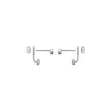 Load image into Gallery viewer, Mystigrey Jessica .925 Sterling Silver Plated Rhodium Jacket Earrings for Women with Cubic Zirconia