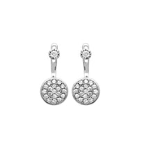 Load image into Gallery viewer, Mystigrey Amie .925 Sterling Silver Plated Rhodium Jacket Earrings for Women with Cubic Zirconia