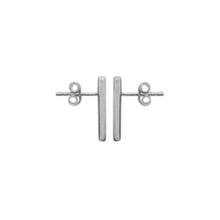 Load image into Gallery viewer, Mystigrey Jessica 18K Gold Plated and .925 Sterling Silver Plated Rhodium Long Bar Earrings for Women with Cubic Zirconia