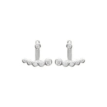 Load image into Gallery viewer, Mystigrey Elizabeth .925 Sterling Silver Plated Rhodium Jacket Earrings for Women with Multi Cubic Zirconia