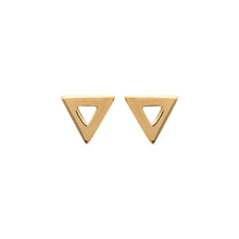 Load image into Gallery viewer, Mystigrey Aria 18K Gold Plated Triangle Earrings for Women - small