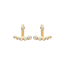 Load image into Gallery viewer, Mystigrey Elizabeth .925 Sterling Silver Plated Rhodium Jacket Earrings for Women with Multi Cubic Zirconia