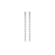 Load image into Gallery viewer, Mystigrey Jackie .925 Sterling Silver Plated Rhodium Long Dangling Earrings for Women with Cubic Zirconia