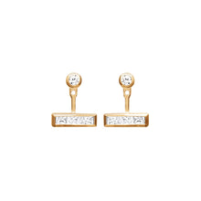 Load image into Gallery viewer, Mystigrey Jessica .925 Sterling Silver Plated Rhodium Jacket Earrings for Women with Cubic Zirconia