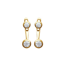 Load image into Gallery viewer, Mystigrey LIberty 18K Gold Plated Jacket Earrings for Women with Cubic Zirconia