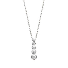 Load image into Gallery viewer, Mystigrey Elizabeth .925 Sterling Silver Plated Rhodium Necklace for Women with Cubic Zirconia - Vertical